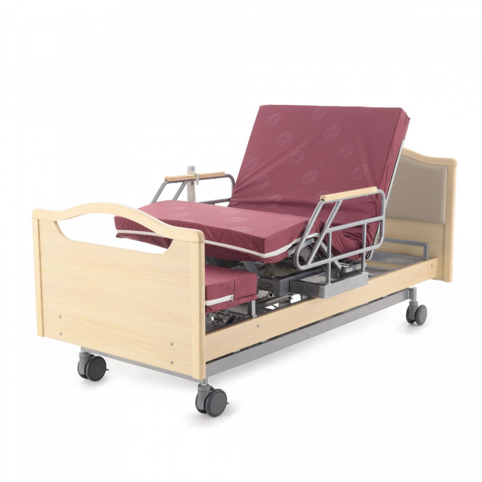 Кровать электрическая MED-MOS DB-2B с поворотным креслом в левую сторону (светлое дерево)